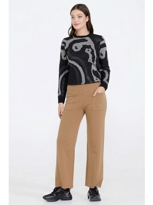 Sementa Triko Kadın Cepli Pantolon - Kamel