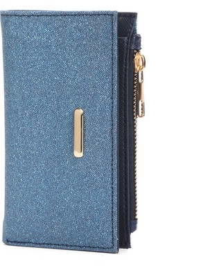 Newish Polo Kadın Simli Fermuar Bölmeli Cüzdan ve Kartlık -NEWPOLO398