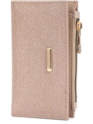 Newish Polo Kadın Simli Fermuar Bölmeli Cüzdan ve Kartlık -NEWPOLO398