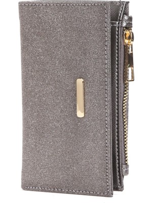 Newish Polo Kadın Simli Fermuar Bölmeli Cüzdan ve Kartlık -NEWPOLO398