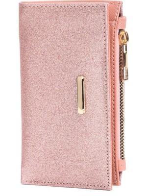 Newish Polo Kadın Simli Fermuar Bölmeli Cüzdan ve Kartlık -NEWPOLO398