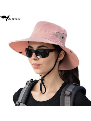Valkyrie Outdoor Güneş Şapkası Unisex Kamp Trekking Safari Balıkçı Şapkası Uv Koruma Pembe