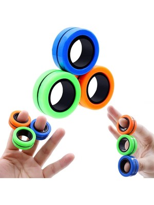 PopŞeker 3'ü 1 Arada Manyetik Stres Yüzüğü & Spinner – Vantuzlu Masaüstü Fidget Ring