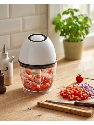 Store Mania Ieg™ Mini Elektrikli Doğrayıcı 450 ml Şarjlı Sebze Doğrama Makinesi