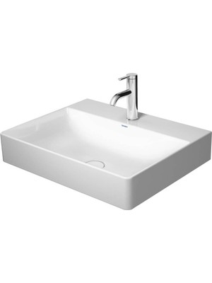 Duravit - Durasquare Tezgah Üstü Lavabo Batarya Banklı 60 cm Beyaz Outlet - 2353600071-