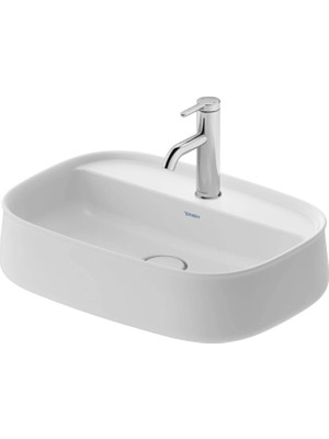 Duravit - Zencha Çanak Lavabo 55 cm Batarya Banklı Beyaz Outlet - 2374550071-