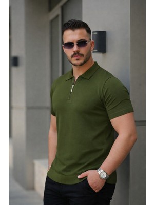 Comstar Erkek Fermuarlı Polo Yaka Slim Fit Triko T-Shirt