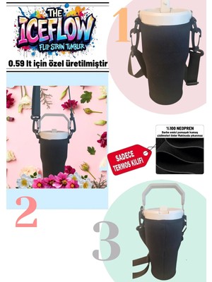 Stanley Mela  The Iceflow Flip Straw 2.0 Tumbler 0.6 Lt 20 Oz Termos Kılıfı ve Omuz Askısı