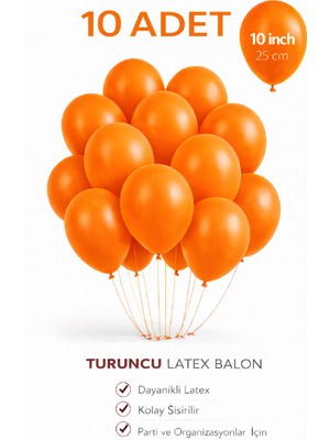 Bkmc Party 10 Adet Latex Balon 10 Inç Parti Balonu Doğum Günü Süsleme Balonu