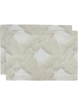 Decocenter Luglio Yaprak Desenli Bej / Gümüş Amerikan Servis