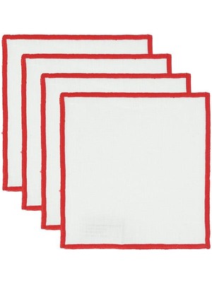 Decocenter Luglio Bardak Altı Beyaz / Kırmızı Peçete