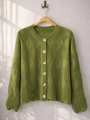 Retrobird Delikli Baharlık Hırka Kadın Haki