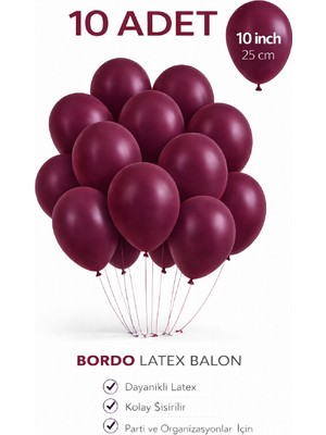 Bkmc Party 10 Adet Latex Balon 10 Inç Parti Balonu Doğum Günü Süsleme Balonu