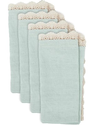 Decocenter Luglio Dantel Detaylı Açık Mavi Peçete