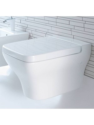 Duravit - Puravida Asma Klozet (Yavaş Kapanır Kapak Dahil) Outlet - 22193900A1-