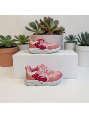Wisco 018P Pembe Cırtlı Işıklı Kız Çocuk Spor Ayakkabı