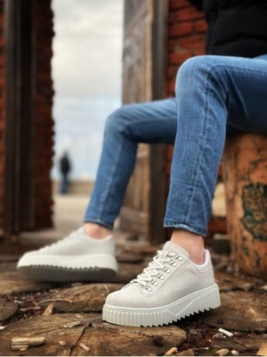 BOA Xramburada 505 Çengel Bağcıklı Gri Renk Yüksek Tabanlı Günlük Ayakkabı