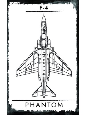 F-4 Phantom Jet Uçağı Ahşap Poster