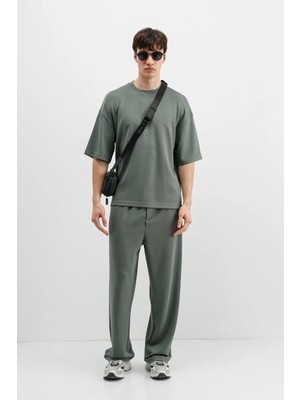 Vamos Modal Karışımlı Oversize Tişört Haki