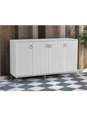 Yuvaset Home Verda Krom Konsol Beyaz