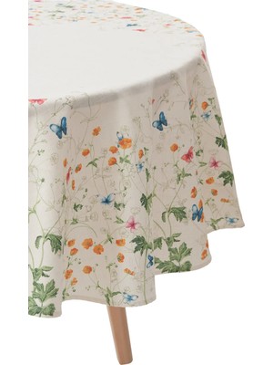 Decocenter Lacivert Kelebek Detaylı Masa Örtüsü