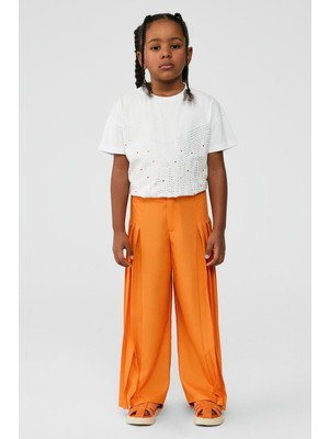 Tyess Bg Store Kız Çocuk Turuncu Pantolon