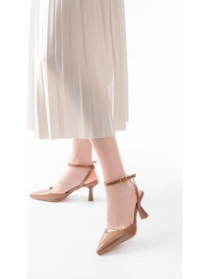 Cash Dukkan ST-004 Vizon Rugan Günlük 7 cm Topuklu Bayan Ayakkabı