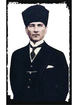 Atatürk Portre Resimli Ahşap Poster