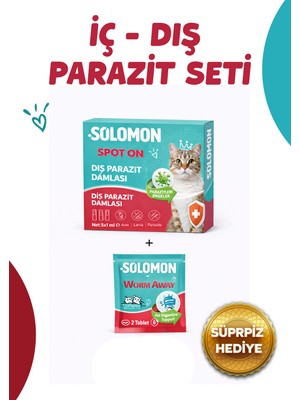 Solomon 2'li Set Iç - Dış Anti Parazit Bitkisel Damla 5 Adet ve 2 Adet Tablet Seti