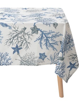 Decocenter Deniz Temalı Mavi Masa Örtüsü