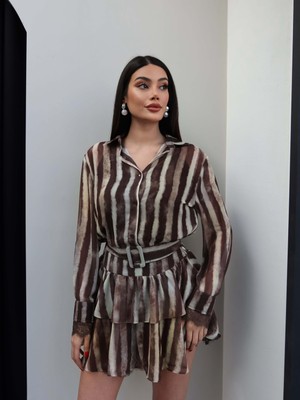 Esra Helvacı Dantel Detay Mini Şifon Elbise