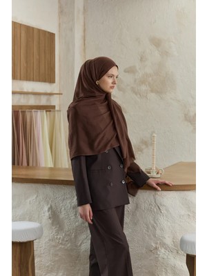 Lale Butik Qef Scarf Soft Line Pamuk Şal 001 Acı Kahve