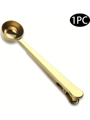 deyhome Mandallı Kahve Ölçü Kaşığı Gold Çok Fonksiyonlu Paslanmaz Çelik Kaşık