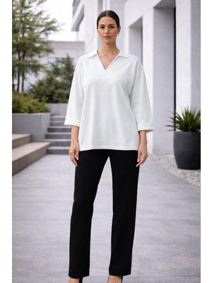 Alexandergardı V Polo Yaka Oversize Bluz