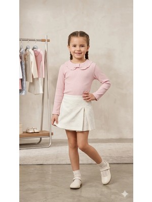 Dmb Kids Kız Çocuk Kalp Desen Gabardin Şort Etek Takım DMB-9957