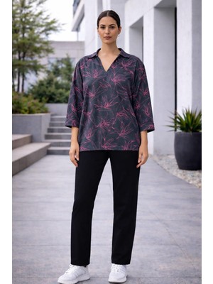 Alexandergardı V Polo Yaka Oversize Bluz