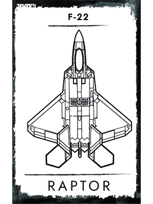 F-22 Raptor Jet Uçağı Ahşap Poster
