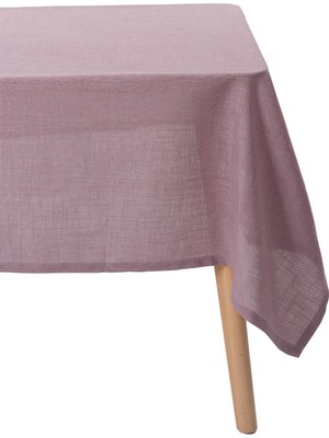 Decocenter Pembe Düz Keten Masa Örtüsü