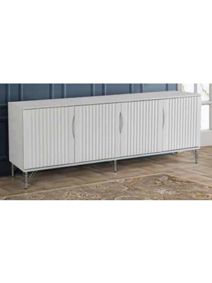 Yuvaset Home Elit Krom Tv Ünitesi Beyaz