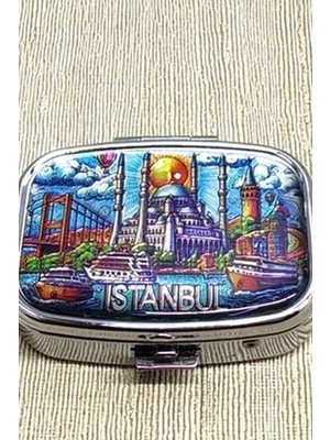 Ciyu Ticaret Istanbul Temalı Ilaç Saklama Kutusu Pratik ve Kullanışlı Ilaç Taşıma Kutusu