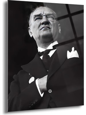 Shiny Art Atatürk Portre Cam Tablo - ATA032