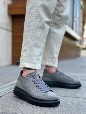 BOA Xramburada  Kalın Yüksek Taban Gri Siyah Süet Bağcıklı Spor Erkek Ayakkabı