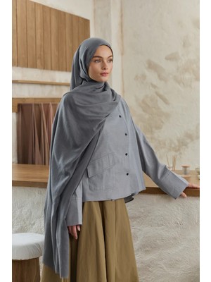 Lale Butik Qef Scarf Soft Line Pamuk Şal 001 Antrasit