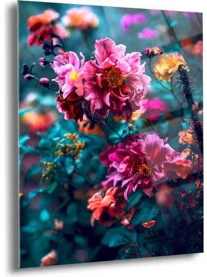 Shiny Art Büyülü Çiçekler Cam Tablo - MOD115