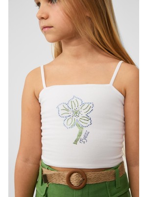 Tyess Bg Store Kız Çocuk Beyaz Atlet