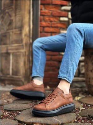 Xramburada 547 Boa Kalın Yüksek Taban Taba Siyah Bağcıklı Spor Erkek Ayakkabı