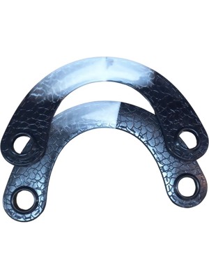 Popüler Sepet Çanta Sapı Ay Model Siyah Desenli 20 cm