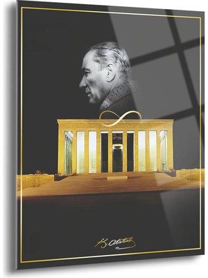 Shiny Art Anıtkabir ve Atatürk Portre Cam Tablo - ATA101