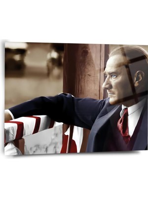 Shiny Art Atatürk Portre Cam Tablo - ATA093