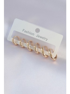 Eco Lounge Pirinç Gold Renk Oval Küpe Seti